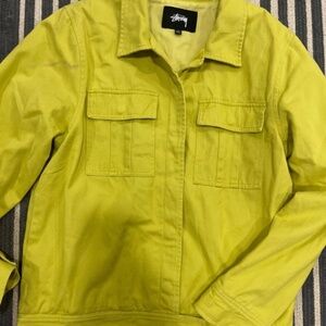 Stussy Trucker Style Jacket Size S Lime